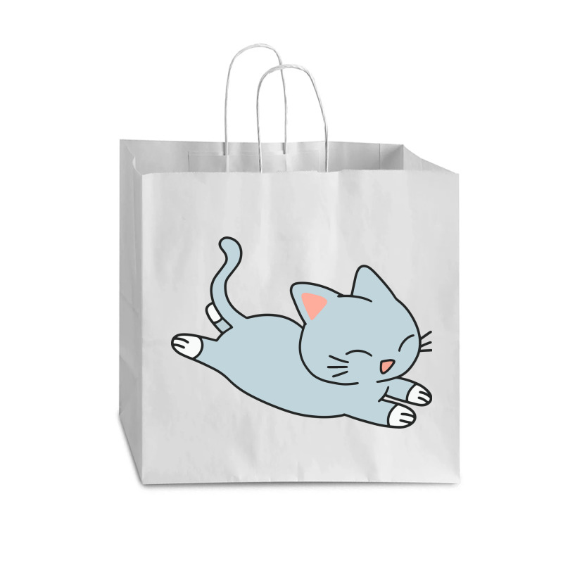 Happy Blue Cat Vogue Paper Bag - 16 X 6 X 12 | Artistshot