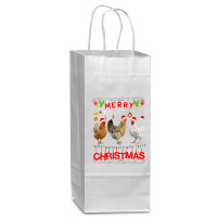 Chicken Cock Design Merry Christmas Chicken For Kids Costume Cute 32 H Wine Paper Bag - 5 1/2 X 3 1/4 X 13 | Artistshot