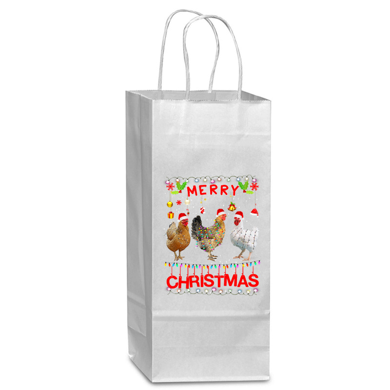 Chicken Cock Design Merry Christmas Chicken For Kids Costume Cute 32 H Wine Paper Bag - 5 1/2 X 3 1/4 X 13 | Artistshot