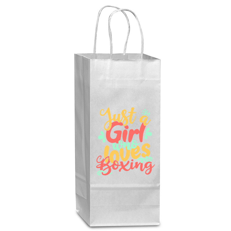 Just A Girl T  Shirt Just A Girl Who Loves Boxing Gift Product T  Shir Wine Paper Bag - 5 1/2 X 3 1/4 X 13 | Artistshot