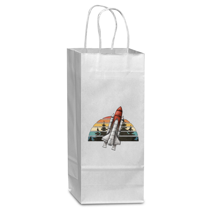 Spaceship Retro Rainbow Wine Paper Bag - 5 1/2 X 3 1/4 X 13 | Artistshot