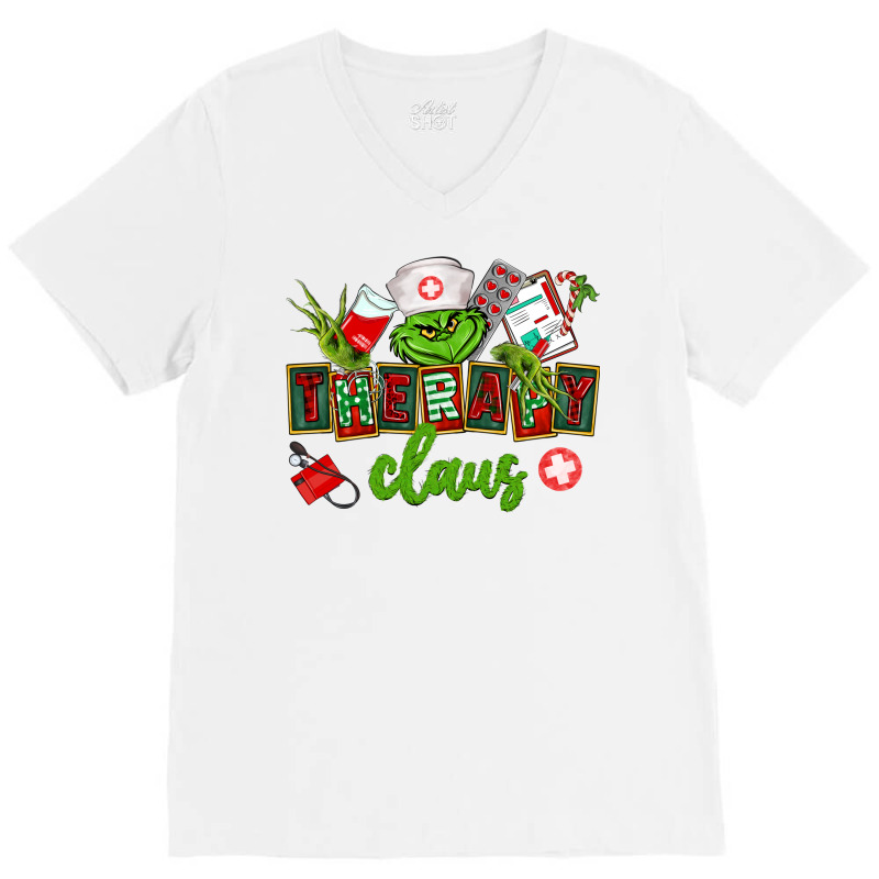 Therapy Claus V-Neck Tee by CowGirlArtShop | Artistshot