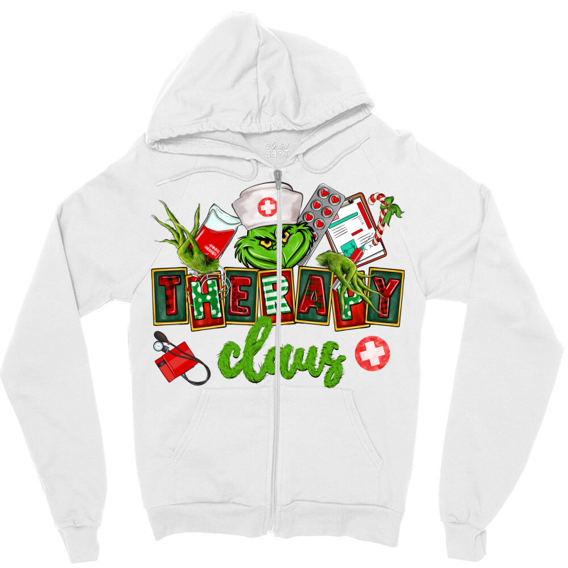 Therapy Claus Zipper Hoodie by CowGirlArtShop | Artistshot