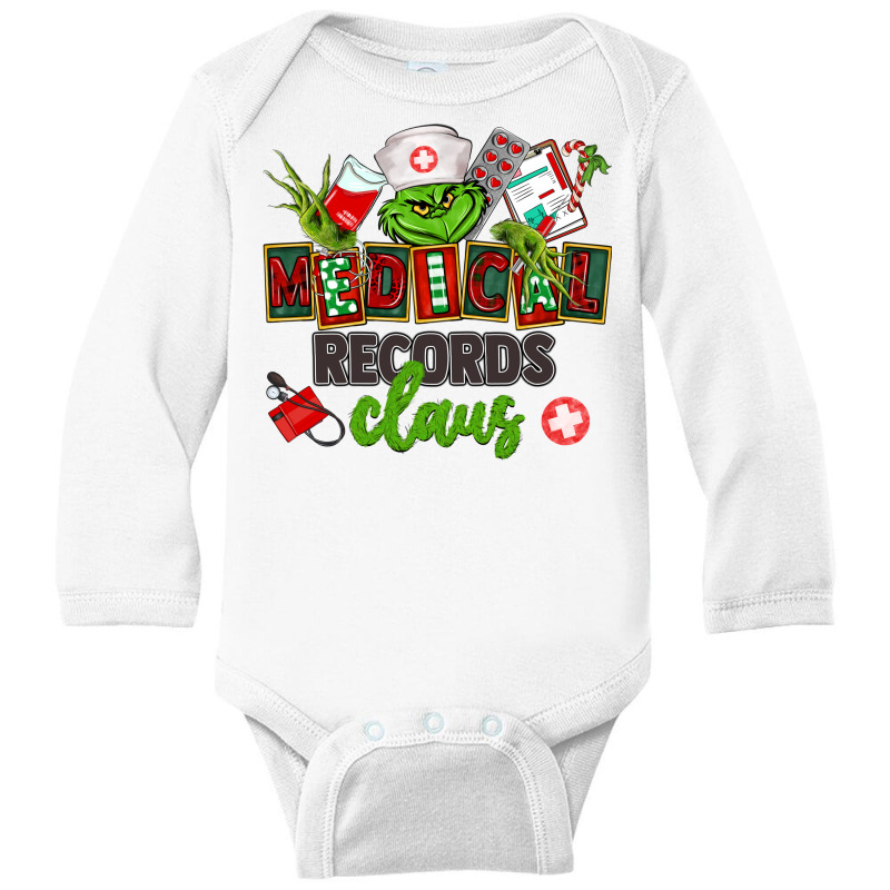 Medical Records Claus Long Sleeve Baby Bodysuit by CowGirlArtShop | Artistshot