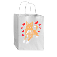 Bedouin Sheepdog T  Shirt Canaan Dog With Stuffed Animal And Hearts T Cub Paper Bag - 8 X 4 1/2 X 10 1/4 | Artistshot