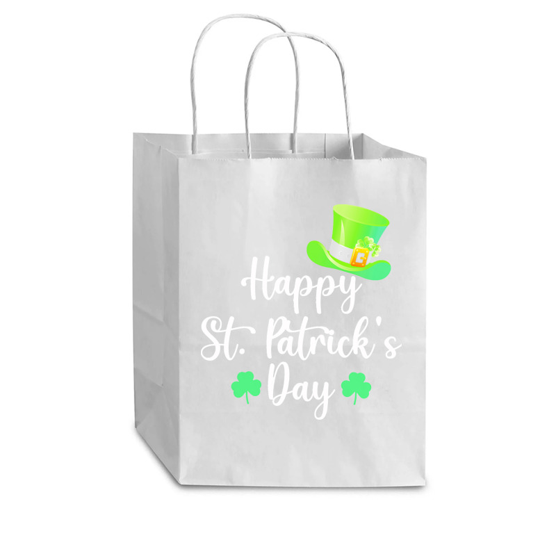 St Patricks Day T  Shirt Happy St. Patrick's Day Green T  Shirt Cub Paper Bag - 8 X 4 1/2 X 10 1/4 | Artistshot