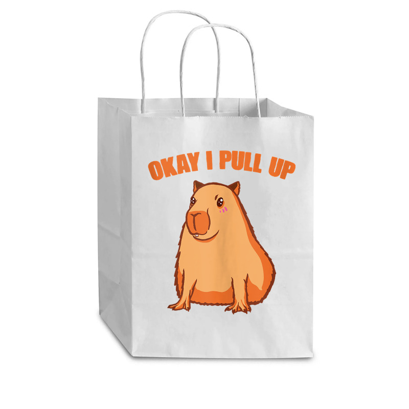 Okay I Pull Up Capibara Wildlife Animal Funny Capybara Tank Top Cub Paper Bag - 8 X 4 1/2 X 10 1/4 | Artistshot