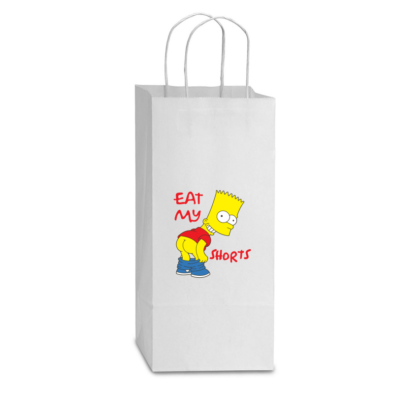 Eat My Shorts Double Wine Paper Bag - 6 1/2 X 3 1/2 X 12 3/8 | Artistshot