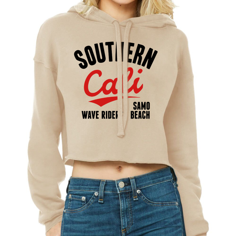 Southern California Wave Riders Cropped Hoodie by ardylanda | Artistshot