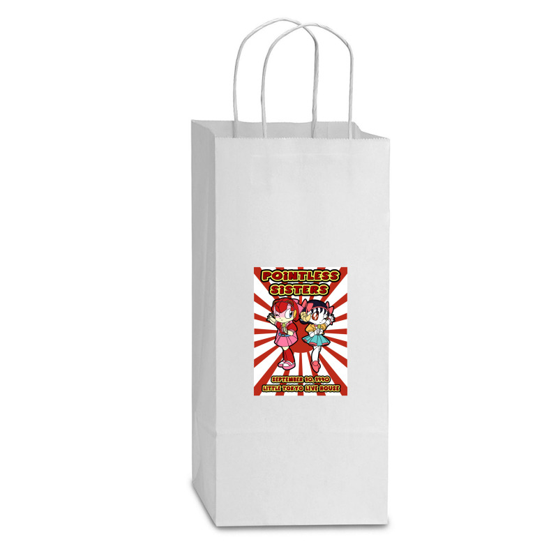 Pointless Sisters English Text   Samurai Pizza Cats Double Wine Paper Bag - 6 1/2 X 3 1/2 X 12 3/8 | Artistshot