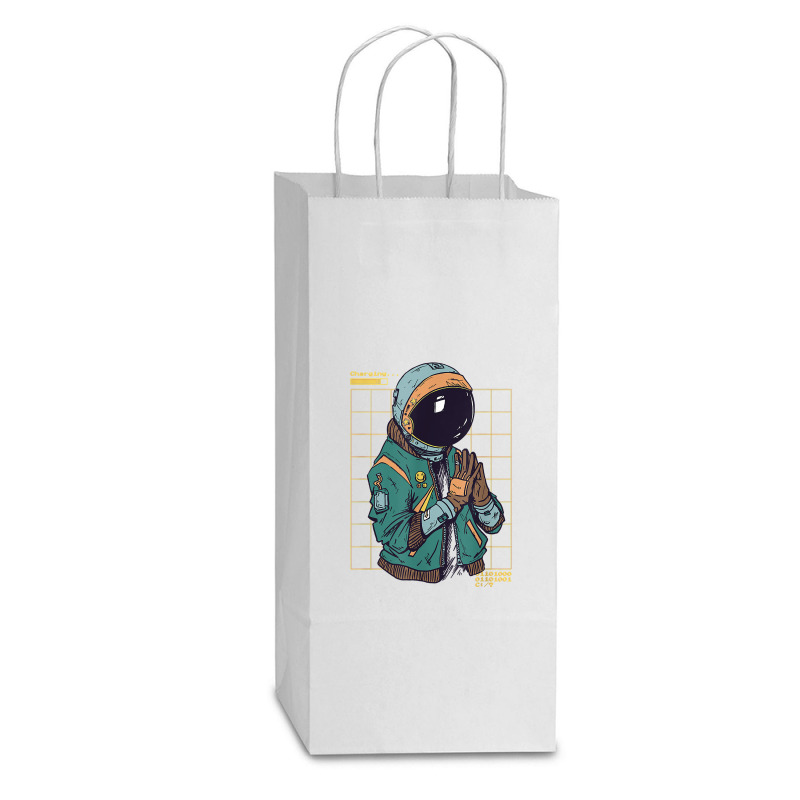 Astronaut Space Travel Retro Aesthetic Streetwear T Shirt Double Wine Paper Bag - 6 1/2 X 3 1/2 X 12 3/8 | Artistshot