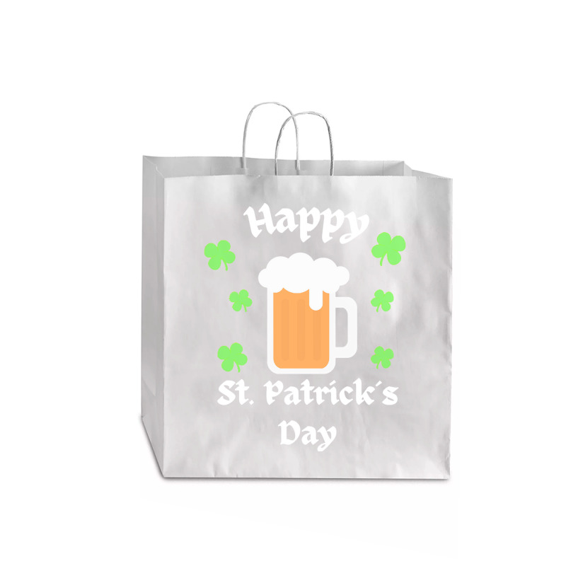 St Patricks Day T  Shirt Happy St Patricks Day Jumbo Paper Bag - 18 X 7 X 18 3/4 | Artistshot