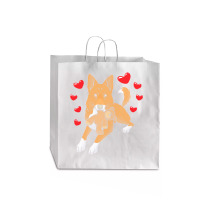 Bedouin Sheepdog T  Shirt Canaan Dog With Stuffed Animal And Hearts T Jumbo Paper Bag - 18 X 7 X 18 3/4 | Artistshot