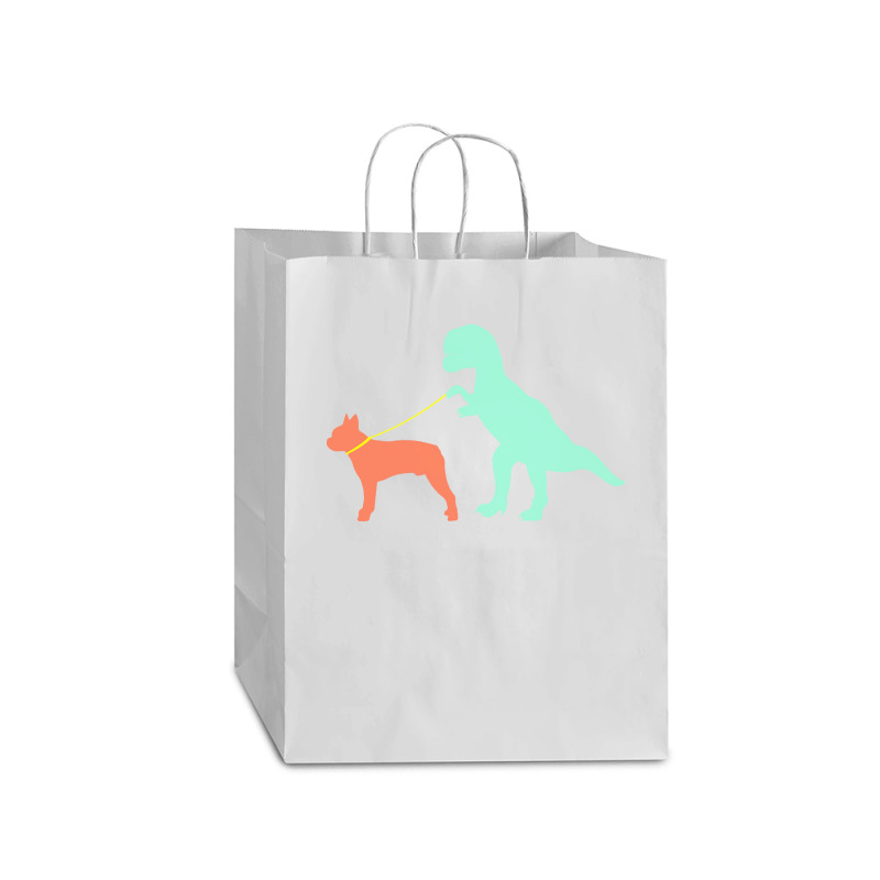 Boston Terrier T  Shirtfunny Boston Terrier Dinosaur Cute Boston Terri Mart Paper Bag -13 X 7 X 17 | Artistshot