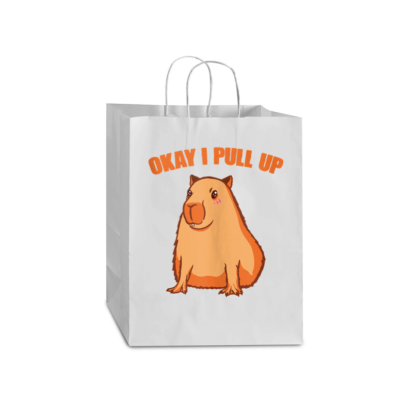 Okay I Pull Up Capibara Wildlife Animal Funny Capybara Tank Top Mart Paper Bag -13 X 7 X 17 | Artistshot