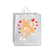 Bedouin Sheepdog T  Shirt Canaan Dog With Stuffed Animal And Hearts T Queen Paper Bag - 16 X 6 X 19 1/4 | Artistshot