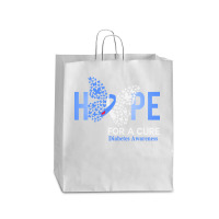 Diabetes Awareness T  Shirt Hope For A Cure  Butterfly Gift Diabetes A Queen Paper Bag - 16 X 6 X 19 1/4 | Artistshot