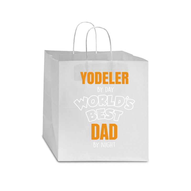 Yodeler By Day Worlds Best Dad By Night Father's Day Gift Star Paper Bag - 13 X 7 X 13 | Artistshot