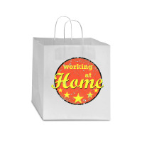 Working At Home   Online Star Paper Bag - 13 X 7 X 13 | Artistshot