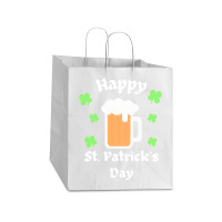 St Patricks Day T  Shirt Happy St Patricks Day Take Out Paper Bag - 14 X 10 X 15 1/2 | Artistshot