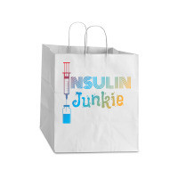 Insulin Junkie I Insulin Diabetics Sugar Patients Pullover Hoodie Take Out Paper Bag - 14 X 10 X 15 1/2 | Artistshot