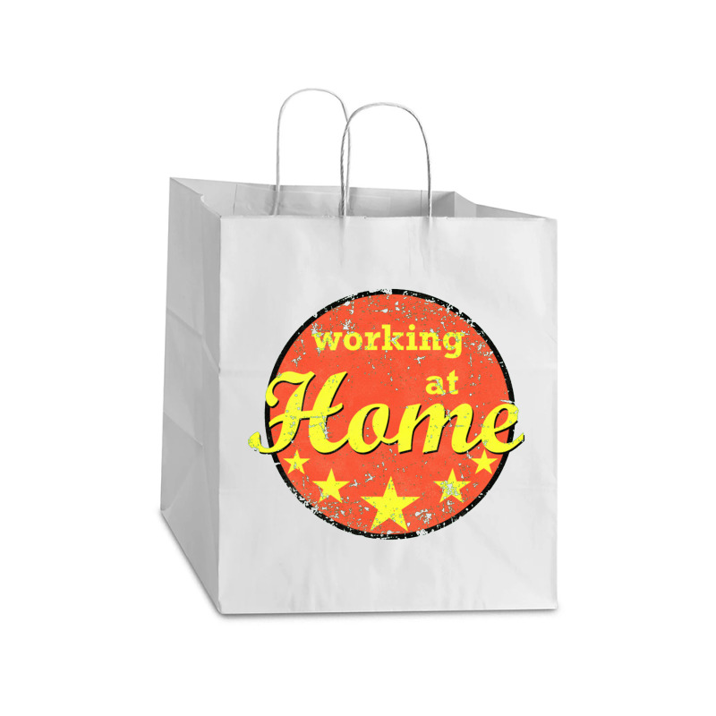 Working At Home   Online Take Out Paper Bag - 14 X 10 X 15 1/2 | Artistshot