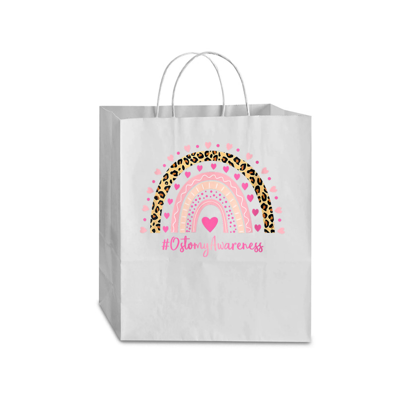 Womens Ostomy Awareness Pink Heart Leopard Rainbow Ostomy Warrior O V Traveler Paper Bag -13 X 6 X 15 3/4 | Artistshot