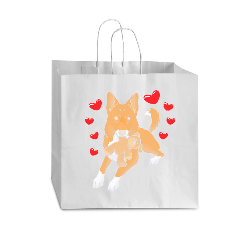 Bedouin Sheepdog T  Shirt Canaan Dog With Stuffed Animal And Hearts T Vogue Paper Bag - 16 x 6 x 12 by theodora67935 | Artistshot