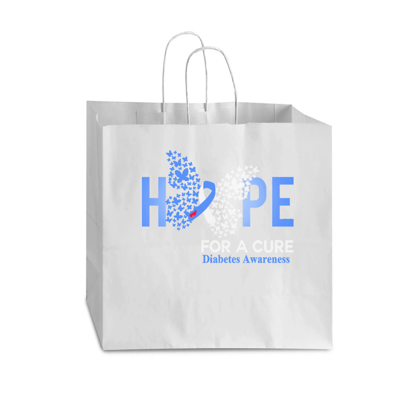 Diabetes Awareness T  Shirt Hope For A Cure  Butterfly Gift Diabetes A Vogue Paper Bag - 16 x 6 x 12 by nestor34590 | Artistshot