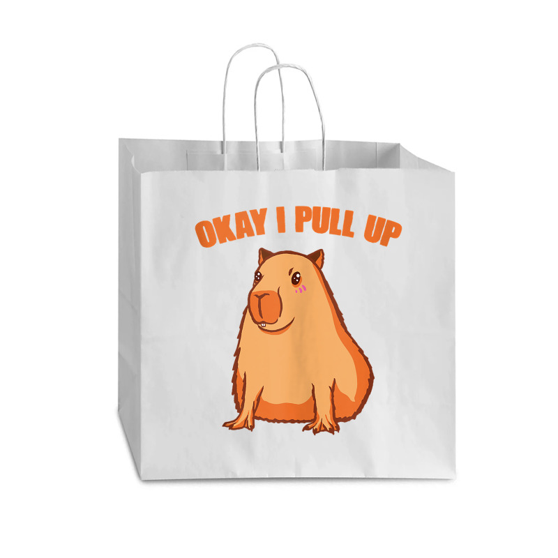 Okay I Pull Up Capibara Wildlife Animal Funny Capybara Tank Top Vogue Paper Bag - 16 X 6 X 12 | Artistshot