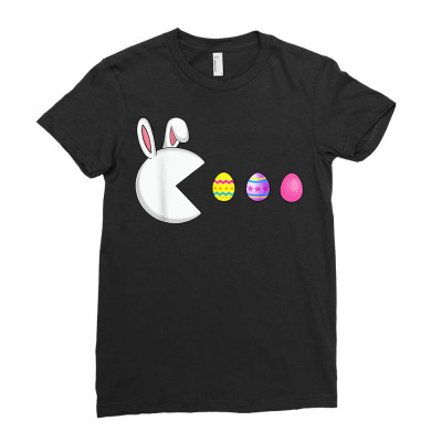 Video Game Bunny Eggs Easter Gamer Kids Boys Men Gaming T Shirt Ladies Fitted T-shirt Designed By Bsharron