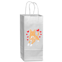 Bedouin Sheepdog T  Shirt Canaan Dog With Stuffed Animal And Hearts T Wine Paper Bag - 5 1/2 X 3 1/4 X 13 | Artistshot