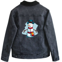 Happy Snowman Unisex Sherpa-lined Denim Jacket | Artistshot