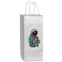 Astronaut Space Travel Retro Aesthetic Streetwear T Shirt Wine Paper Bag - 5 1/2 X 3 1/4 X 13 | Artistshot