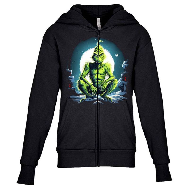 Grinch Youth Zipper Hoodie by Unal Design | Artistshot