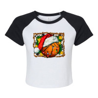 Basketball Christmas Raglan Crop Top | Artistshot