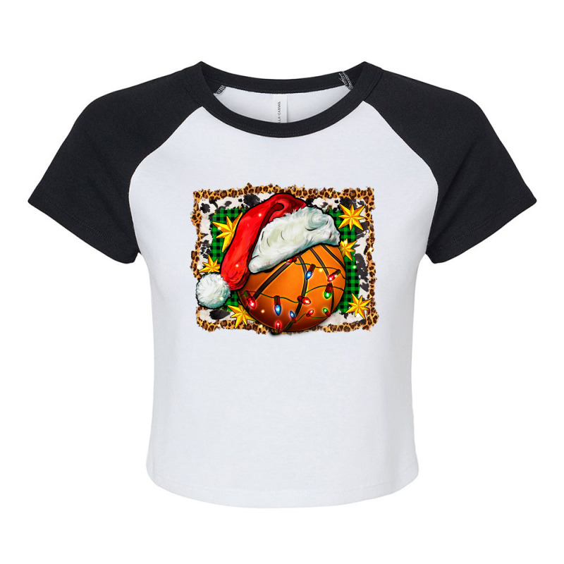 Basketball Christmas Raglan Crop Top by FaDigitalArtStudio | Artistshot