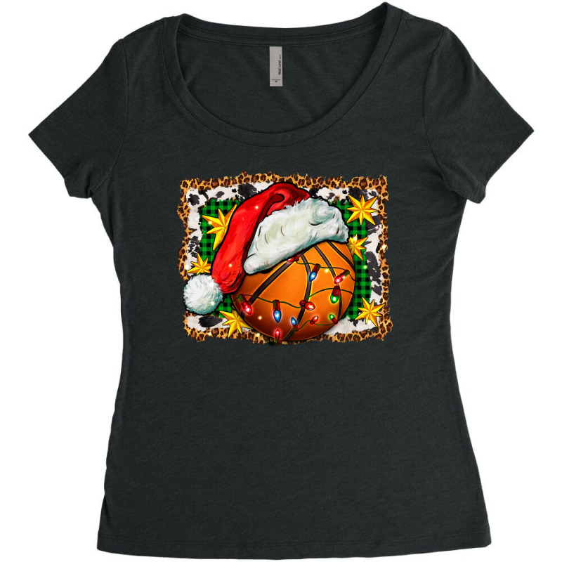 Basketball Christmas Women's Triblend Scoop T-shirt by FaDigitalArtStudio | Artistshot