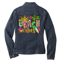 Beach Vibes Ladies Denim Jacket | Artistshot