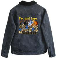 Im Just Here For The Snacks Basketball Sister Unisex Sherpa-lined Denim Jacket | Artistshot