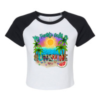 My Favorite Color Is Sunshine Raglan Crop Top | Artistshot