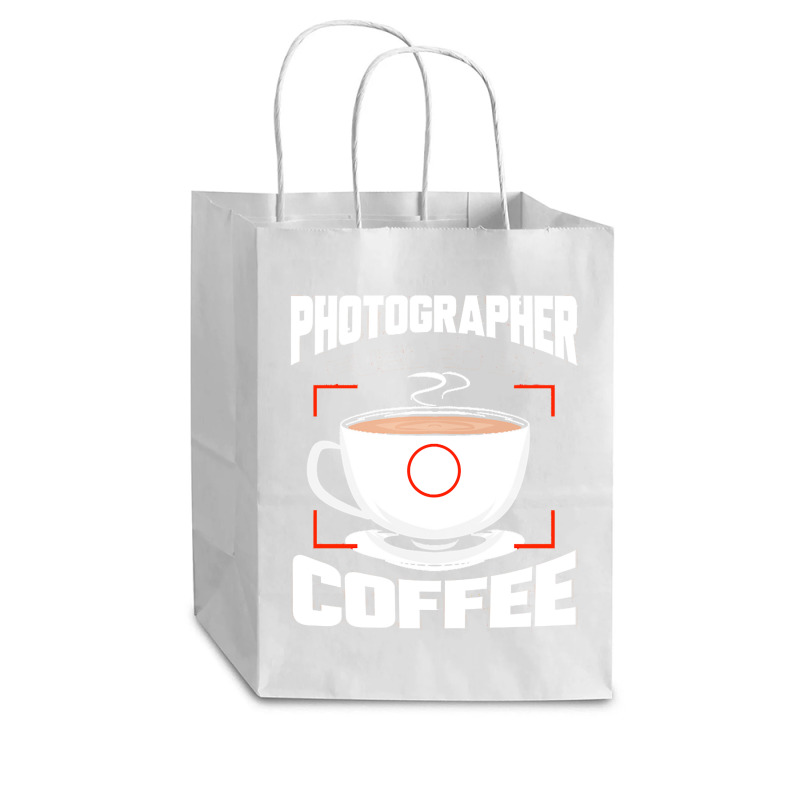 Photographer T  Shirt Photographer Fueled By Coffee Camera Photography Cub Paper Bag - 8 X 4 1/2 X 10 1/4 | Artistshot