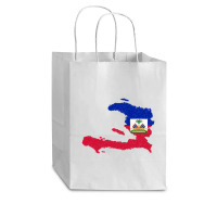 Haiti Map Flag Drawing Line Art Cub Paper Bag - 8 X 4 1/2 X 10 1/4 | Artistshot