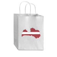 Latvia Map Flag Drawing Line Art Cub Paper Bag - 8 X 4 1/2 X 10 1/4 | Artistshot