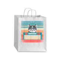 Retro Synthesizer Keyboard Music Producer Cat Lover T Shirt Debie Paper Bag - 10 X 5 X 13 | Artistshot