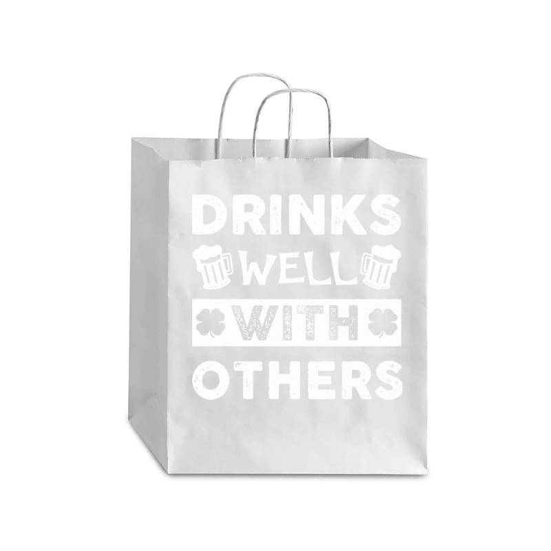 St Patricks Day Drinks Well With Others T  Shirt St Patricks Day Drink Debie Paper Bag - 10 X 5 X 13 | Artistshot