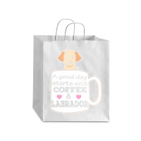 Labrador T Shirta Good Day Starts With Coffee And Labrador, Cute Labra Debie Paper Bag - 10 X 5 X 13 | Artistshot