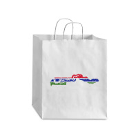 Gambia Flag Map Drawing Line Art Debie Paper Bag - 10 X 5 X 13 | Artistshot