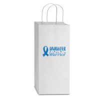 Diabetes Awareness Daughter Of A Warrior T1 T2 T Shirt Double Wine Paper Bag - 6 1/2 X 3 1/2 X 12 3/8 | Artistshot