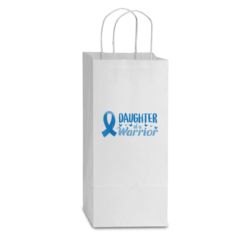 Diabetes Awareness Daughter Of A Warrior T1 T2 T Shirt Double wine Paper Bag - 6 1/2 x 3 1/2 x 12 3/8 by kogmor58594 | Artistshot